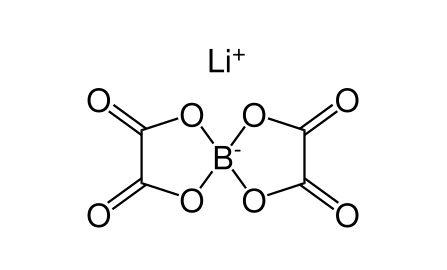 Структурная формула биоксалатбората лития, LiBOB