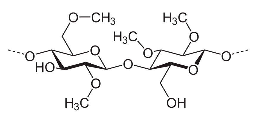 Структурная формула карбоксиметилцеллюлозы.